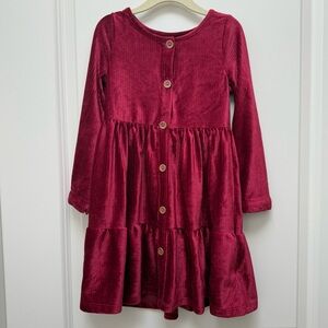 Biscotti Velour Button-Down Tiered Dress Size 4T